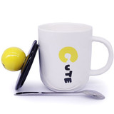''Cute'' Printed White Ceramic Coffee Mug