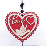 Wooden Love Design Decorative Wind Chime 17.5''