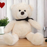 Light Cream Teddy Bear with Bow- 14''