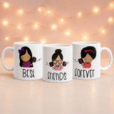 Best Friends Forever Printed Combo Mug Gift (Set of 3)