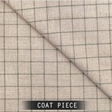 Sangam Suitings Check Pattern Coat Piece - Grey