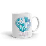 'Aquarius' Zodiac Sign Printed Ceramic Coffee Mug