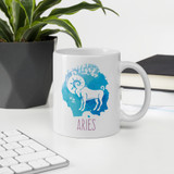 Aries Zodiac Sign Printed Cushion & Coffee Mug (Born Mar21 - Apr19)