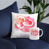 'Scorpio' Zodiac Sign Printed Cushion & Coffee Mug