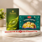 Green Tea, Soan Papadi & Rakhi Set