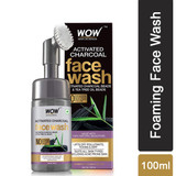 Wow Activated Charcoal Foaming Face Wash 100ml (With Built-In Face Brush)