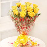 One Dozen Yellow Roses Bunch
