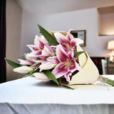 Beautiful Mix of 5 Lily Flowers - Elegantly Hand Tied