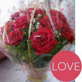 One Dozen Red Roses Round Love Basket