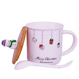 ''Merry Christmas'' Printed Ceramic Mug With Spoon & Lid