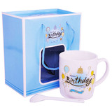 Beautiful Birthday Ceramic Coffee Mug With Spoon 4.5'' (03)