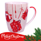 Decorative Red & White Christmas Ceramic Mug (01)