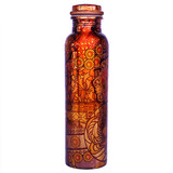 Pure Copper Water Bottle 1 Litre - Printed Design