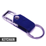 Stylish Blue Leather Hook Keyring