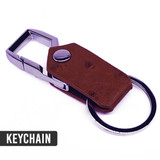 Stylish Brown Leather Hook Keyring