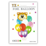 Inflatable Tiger Foil & Latex Balloon - Colorful