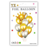 Inflatable Crown Foil & Latex Balloon - Golden/Grey Inflatable Crown Foil & Latex Balloon - Golden/Grey
