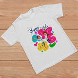 Colorful Happy Holi Printed T-shirt For Kids