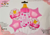 It's A Girl 5 Pieces Foil Decoration Balloons
