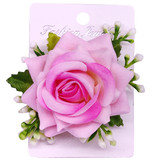 Pink Rose Velvet Hair Flower Clip