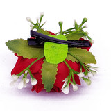 Red Rose Velvet Hair Flower Clip