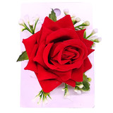 Red Rose Velvet Hair Flower Clip