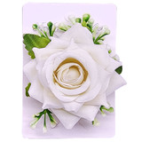 White Rose Velvet Hair Flower Clip