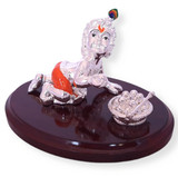 Laddoo Bal Gopal Krishna Statue (Wooden Base)