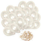 White Latex Balloons - 100 Pcs Pack