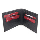 Black Leather Bi-Fold Wallet by Camel (Genuine Leather) - Send gifts to Nepal