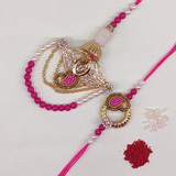 Elegant Kundan Design Bhaiya Bhabhi Set - Pink