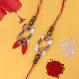 Graceful Bhaiya Bhabhi Pair Rakhi Set