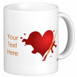 Valentine Love Mug With Personalized Message Print (Paint Heart)