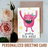 Send Big Hugs Personalized Greeting Card