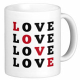 Valentine Love Mug With Personalized Message Print (Love Red Black)