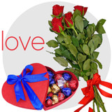 Roses and Heart Chocolate Gift Box