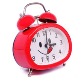 Cute Face Night Luminous Alarm Clock (Red)