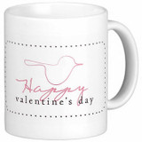 Valentine Love Mug With Personalized Message Print (Happy Valentine's Day Birdy)