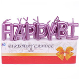 Happy Birthday Letter Cake Candle (Pack of 13) - Purple