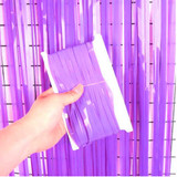 Purple Tinsel Fringe Backdrop Foil Curtain