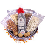 Stainless Steel Bowl Hamper Combo With Wine And Dry Nuts
