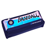 Baseball Printed Design Pencil Purse (Prussian Blue)