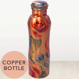 Copper Water Bottle - Print Design 01 (1 Litre)