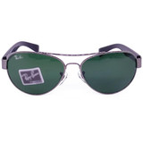 Green Lens Metal Frame Sunglasses With Zipper Hard Case