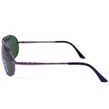 Green Lens Metal Sunglasses With Zipper Hard Case