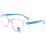 Kids Transparent Blue Frame UV Protecton Eyeglass