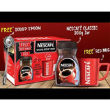 Nescafe Classic Coffee Jar 180g with Free Red Mug & Scoop Spoon