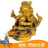 Beautiful Lord Ganesha Hugging Shiva Lingam 6.5"