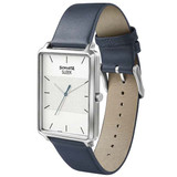 Sonata Rectangular White Dial Analog Watch for Men (7144SL01)