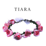 Flower Gracious Tiara/Crown for Girls - Dark Pink